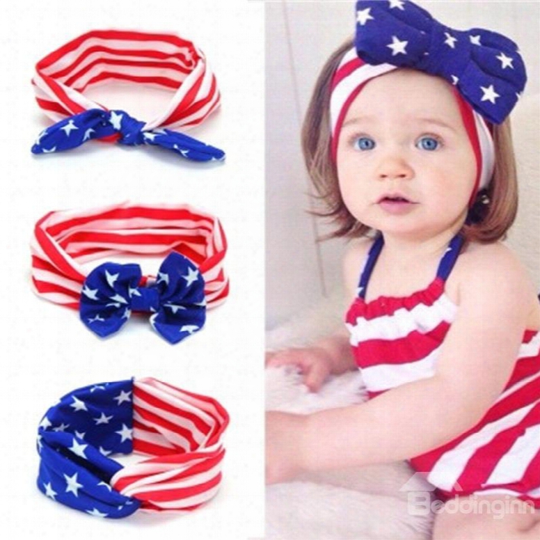 The Stars And The Stripes Cotton Simple 1-piece Hair Band