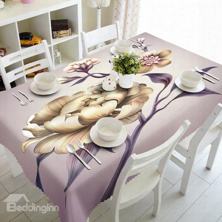 Vivid Polyester Modern Design Flowers Prints Home Decoration 3d Tablecloth