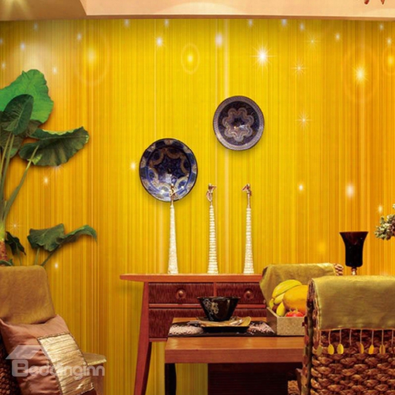 Yellow Background Simple Style Shining Durable Waterproof And Eco-friendly 3d Wall Mural