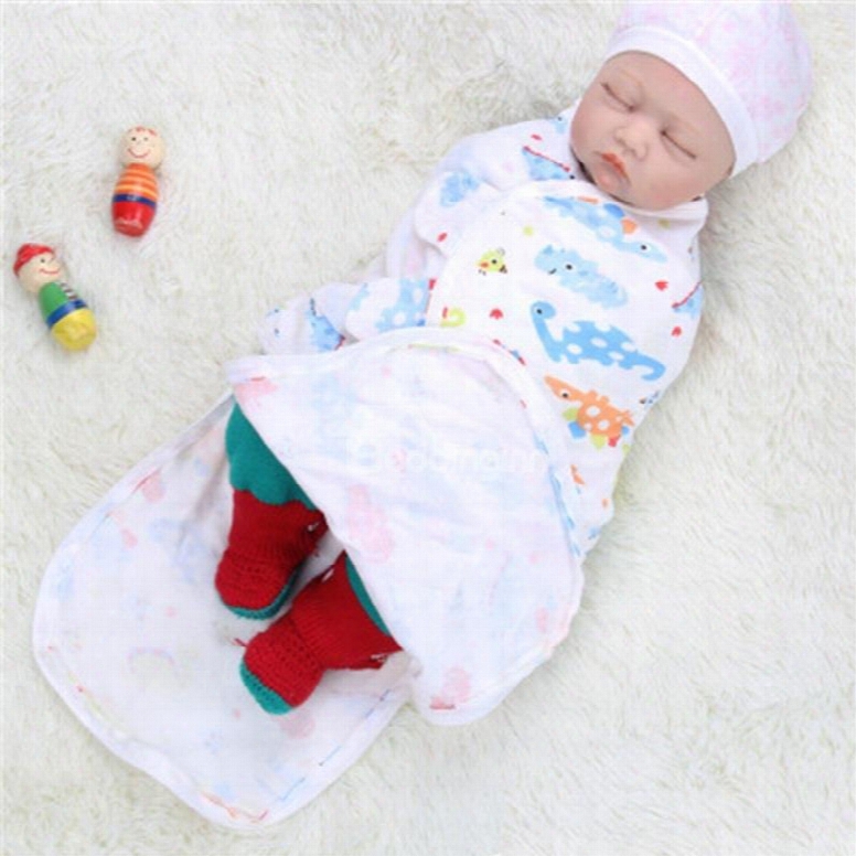 Zipper Turtles Printed Cotton 1-piece White Baby Sleeping Bag