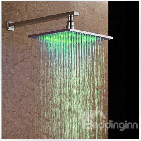 10- Inches Color-changing Led Square Chorme Finish Head Shower - Without Shower Holder