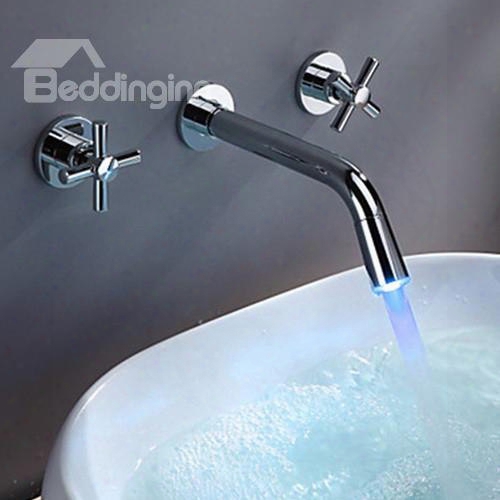 Amazing Color Changing Led Waterfall Widespread Bathroom Sink Faucet