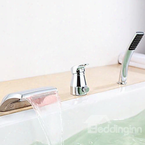 Amazing Contemporary Color Changing Led Waterfall Bathtub Faucet