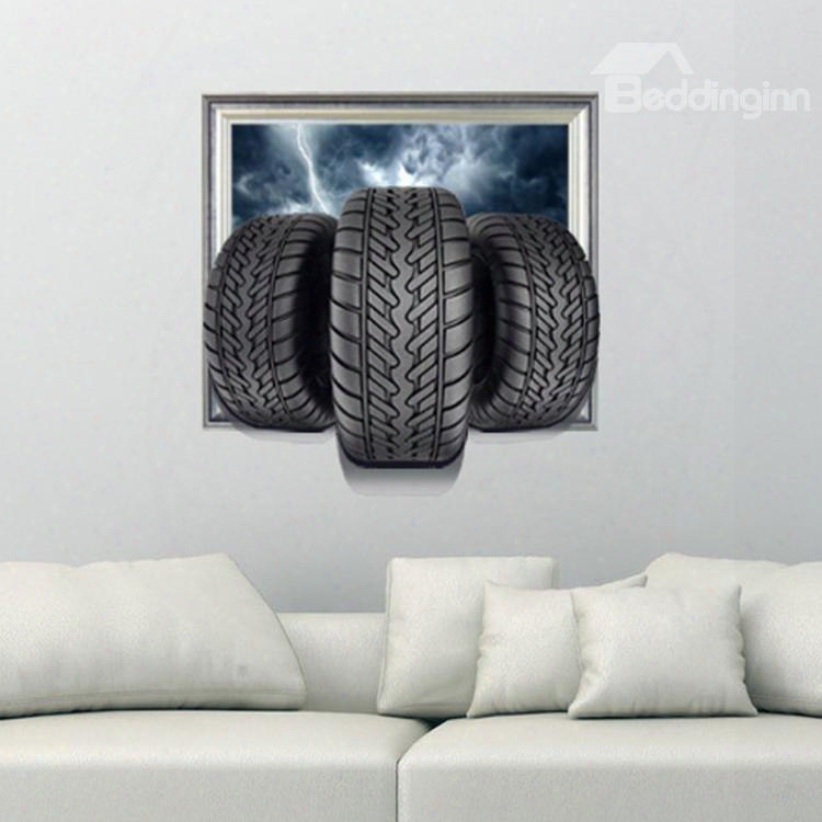 Amazing Creative Tires Pattern Home Decorative 3d Wall Sticker