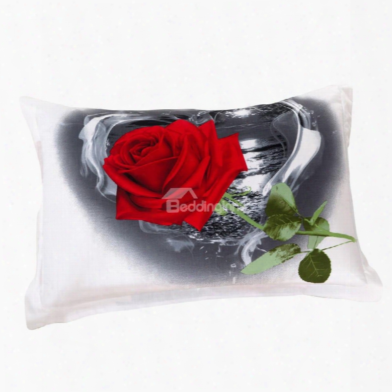 Amazing Fragrant Big Red Roses Print Pillow Case