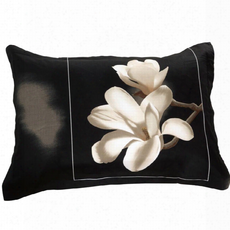 Amazing White Flower With Border Print 3d Couple Pillowcases