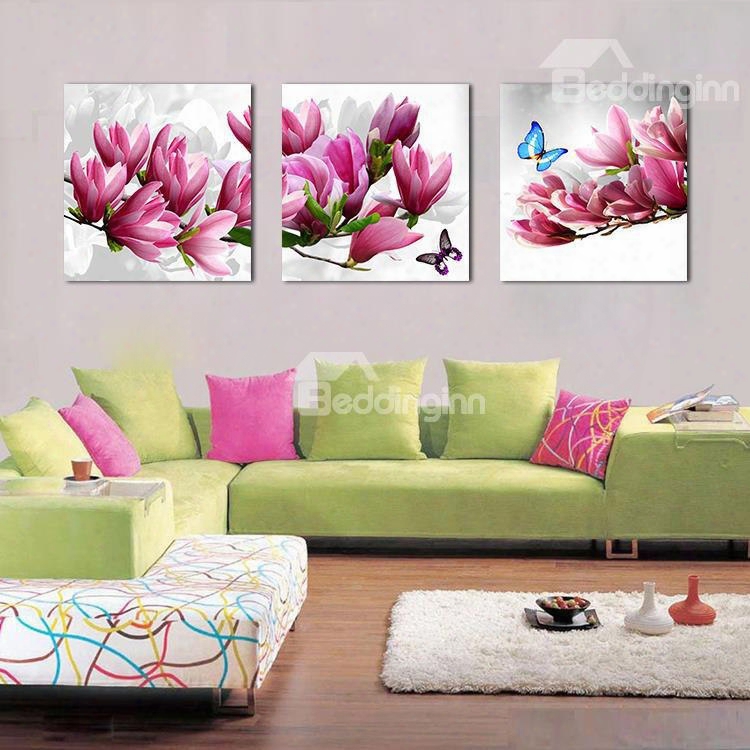 Beautiful Butterflies On Magnolia Film Art Wall Prints