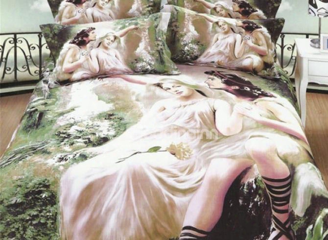 Beautiful Couples Oil Painting 4-piece 3d Duvet Cover Sets
