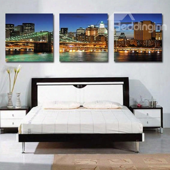 Beautiful Scenery 3-pieces Of Crystal Film Art Wall Print