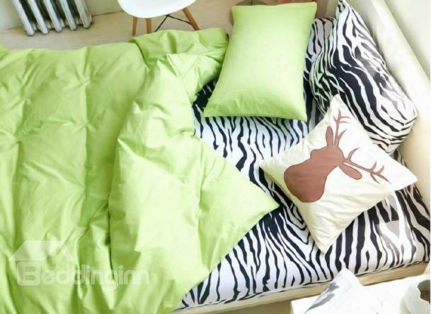 Candy Cover And Zebra Sheet 4-piece Cotton Duvet Cover Sets