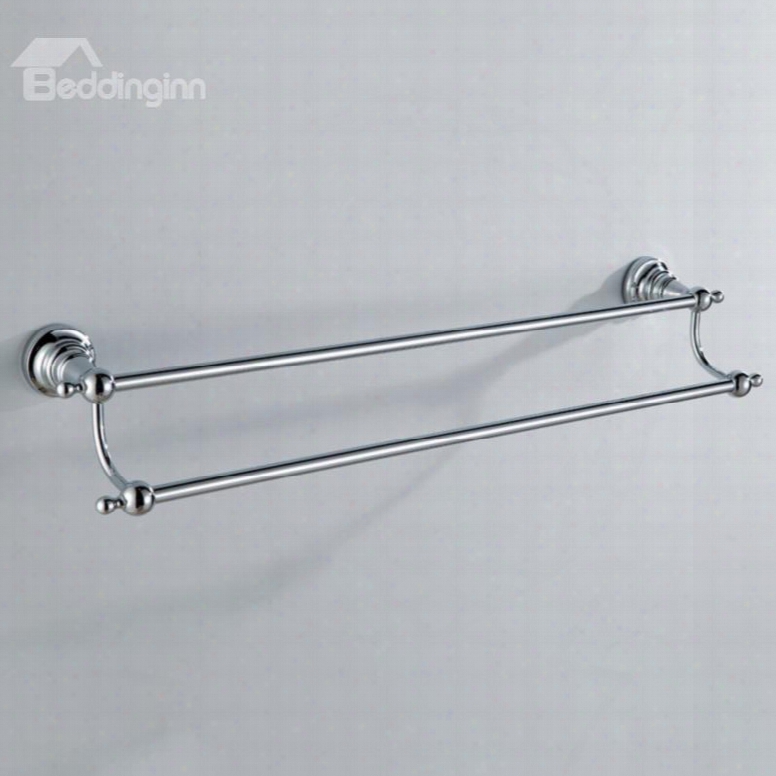 Chrome Finish Bathroom Accessories Brass Doudle Towel Rod