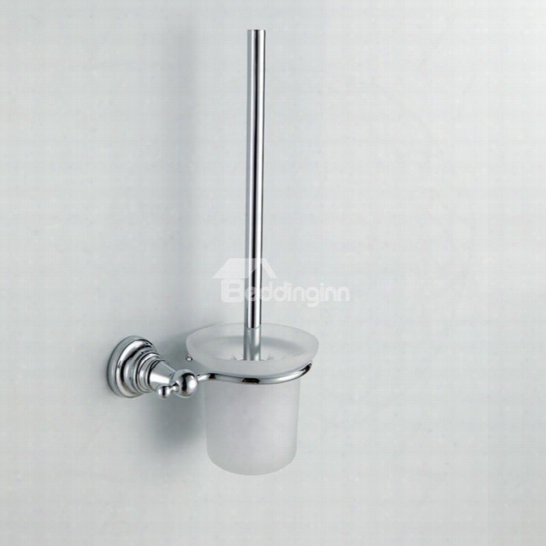 Chrome Finish Bathroom Accessories Brass Toilet Brush Rack