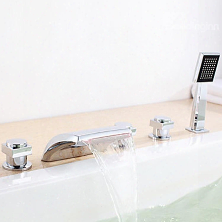 Color Changing Led Hydropower Waterfall Bathtub Faucet
