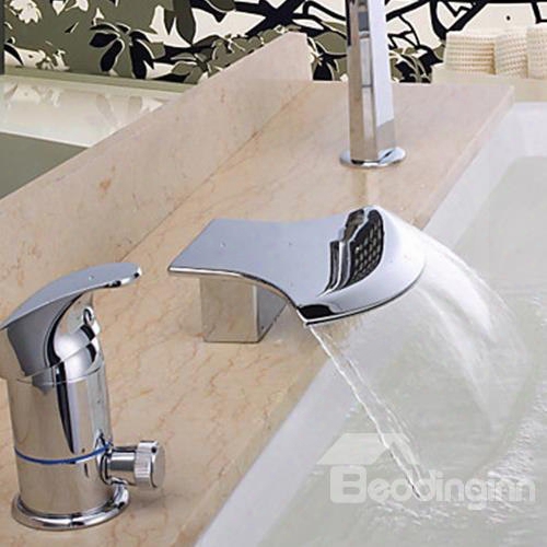 Contemporary Design Waterfall Wall-mounted Bathroom Tub Faucet