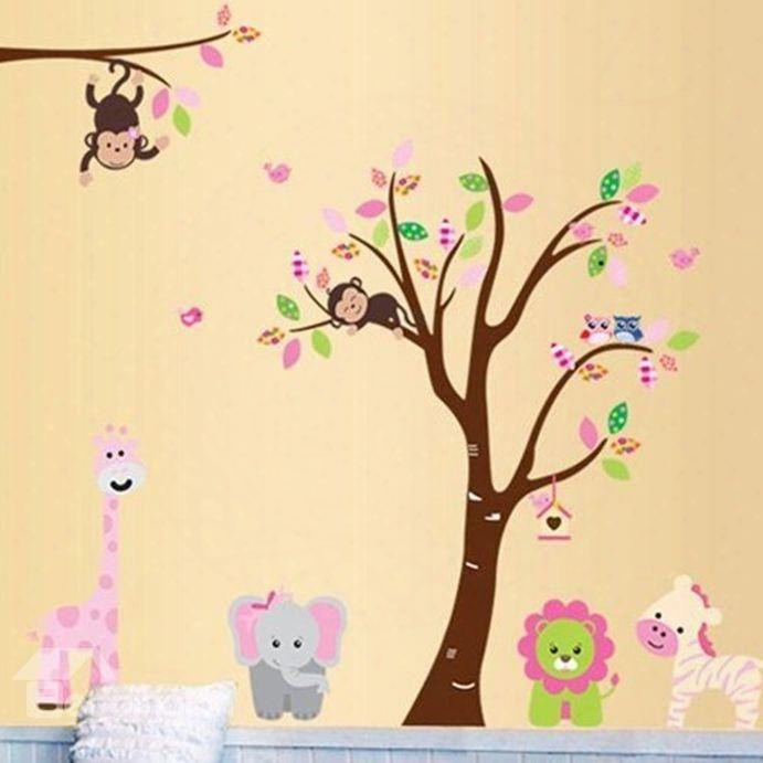 Cute Animal In Forest Pattern Home Decoration Wall Stickers