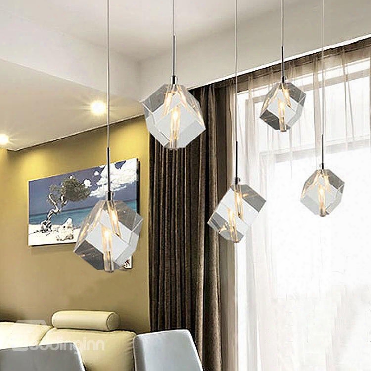 Elegant Glass Electroplated Finish Shade 5 Lights Pendant Light