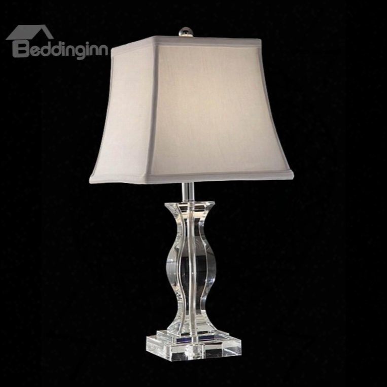 European-style Crystal Fabric Shade 1 Lght Lamp