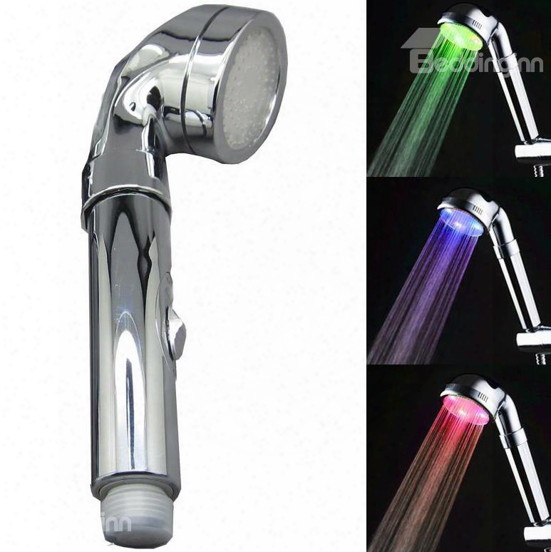 Gorgeous Silver Led Shower Head Many Colors Cha Nging By Temperature