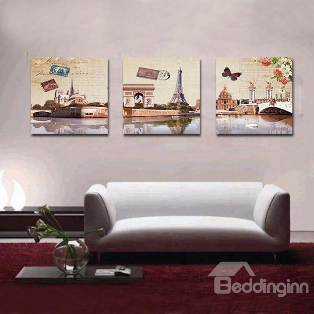 Grand Buildings Beside Lake Film Art Wall Prints