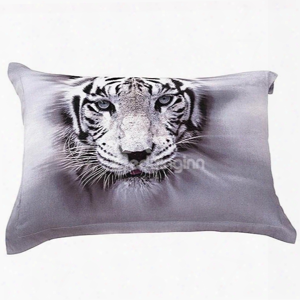 Head Of Tiger Print Two Pieces Pillow Cases