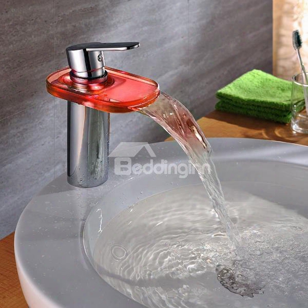 High Quality Stunning One Handle Led Color Changing By Temperature Bathroom Sink Faucet