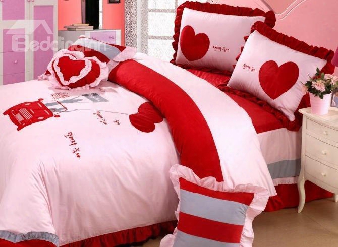 Hot Selling Gorgeous Velvet Thickening Cotton 4-piece Wedding Bedding Sets