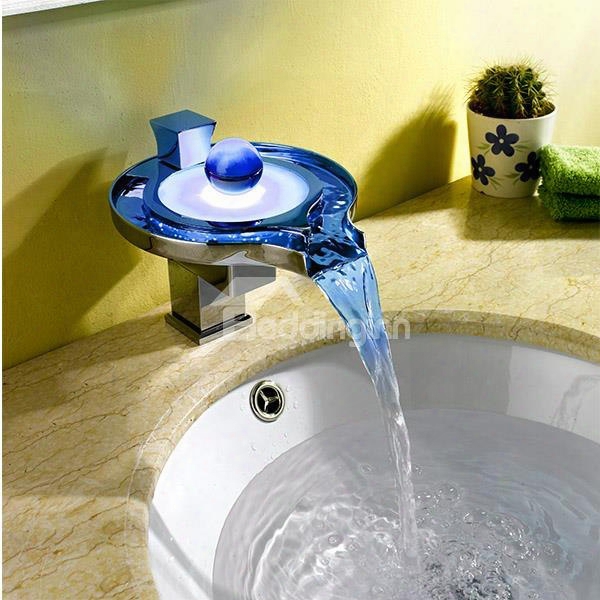 Led Changing Colors Finish Cchrome Bathroom Sink Faucet