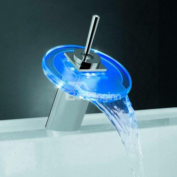 Led Color-changing Finish Chrome Temperature Control Bathroom/kitchen Faucet