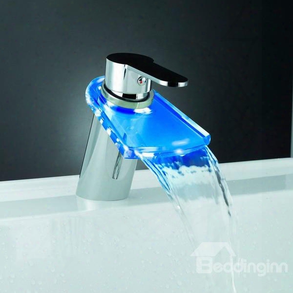 Led Color-changing Temerature Control Luminous Unmarried Handle Bathroom&kitchen Faucet