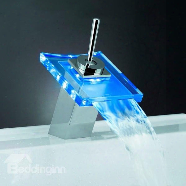 Led Color-changing Temperature Control Luminous Stick Handle Bathroom&kitchen Faucet