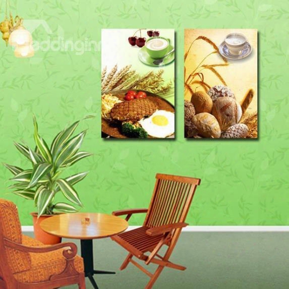 Lovely Delicious Breakfast Print Cross Film Wall Art Prints