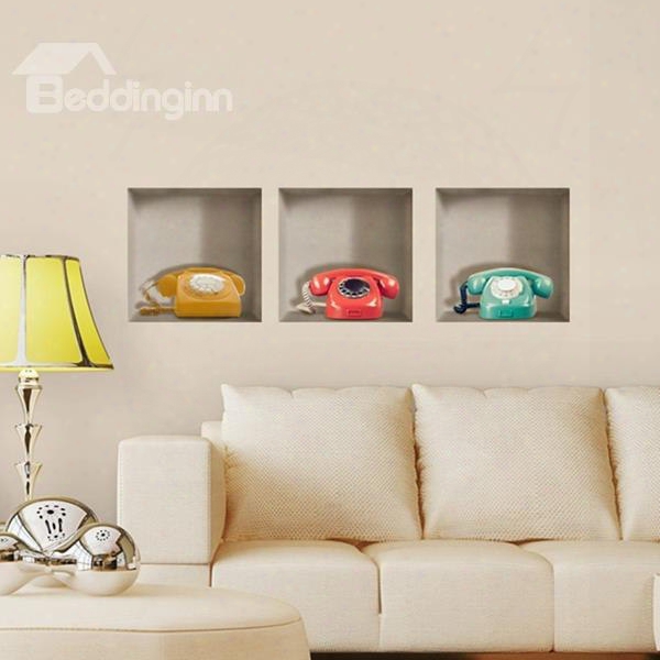 New Arrival Amazing 3d Telephone Patterns Wall Stickers