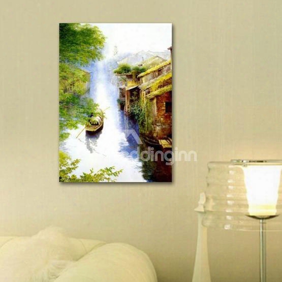 New Arrival Beautiful Boat On The River Waterland Print Cross Fikm Wall Art Prints