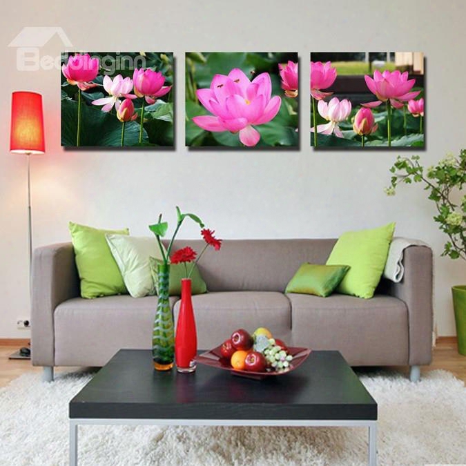 New Arrival Bees Flying Over Lotus Canvas Wall Prints