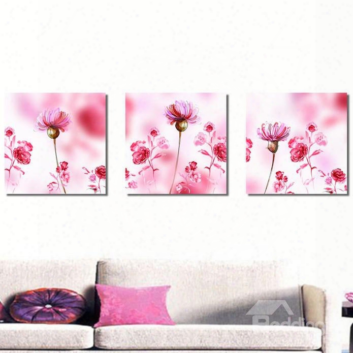 New Arrival Blooming Pink Flowers Canvas Wall Prints