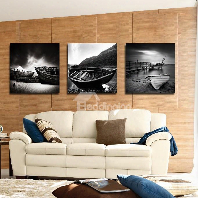 New Arrival Boat And Dark Clouds Film Wall Art Prints