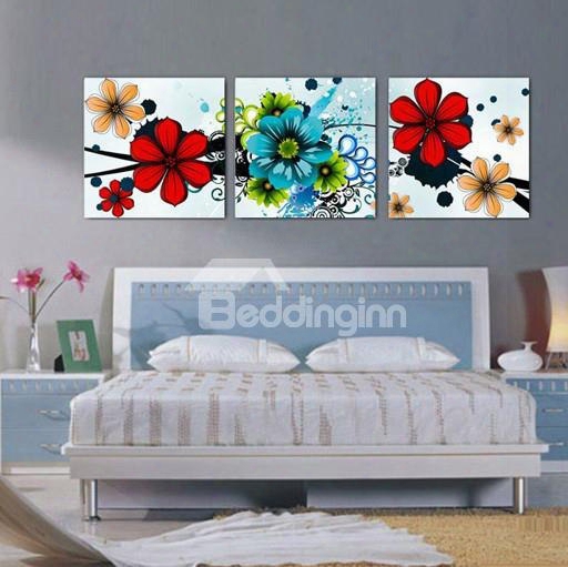 New Arrival Bright Colorful Flowers Blossom Canvas Wall Prints