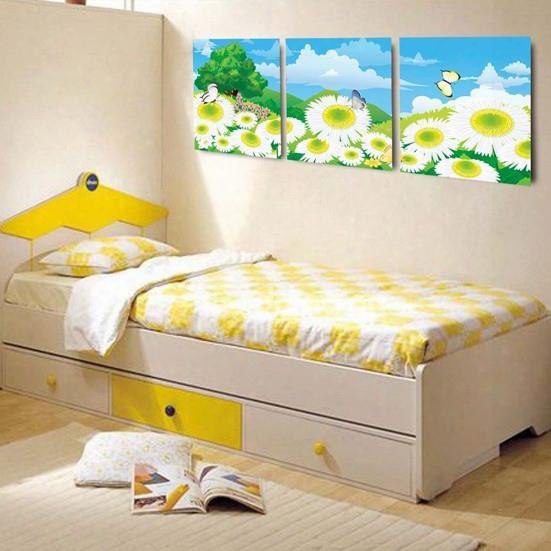 New Arrival Butterfly Flying Over Sunflowers And Blue Sky Canvas Wall Prints