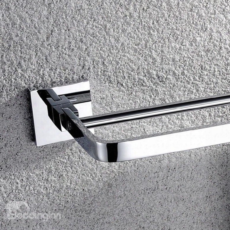 New Arrival Chrome Solid Brass 24 Inch Double Towel Bar