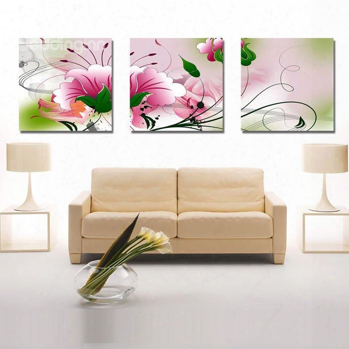 New Arrival Delicate And Sweet Pink Flowers Canvas Wall Prints