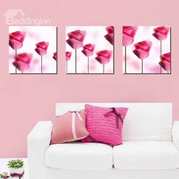 New Arrival Delicate And Sweet Red Flowers Canvas Wall Pfints