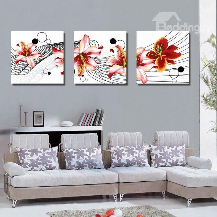 New Arrival Delicate Red Flowers Blossom Canvas Wall Prints
