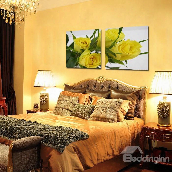 New Arrival Elegant Yellow Roses Film Art Wall Prints