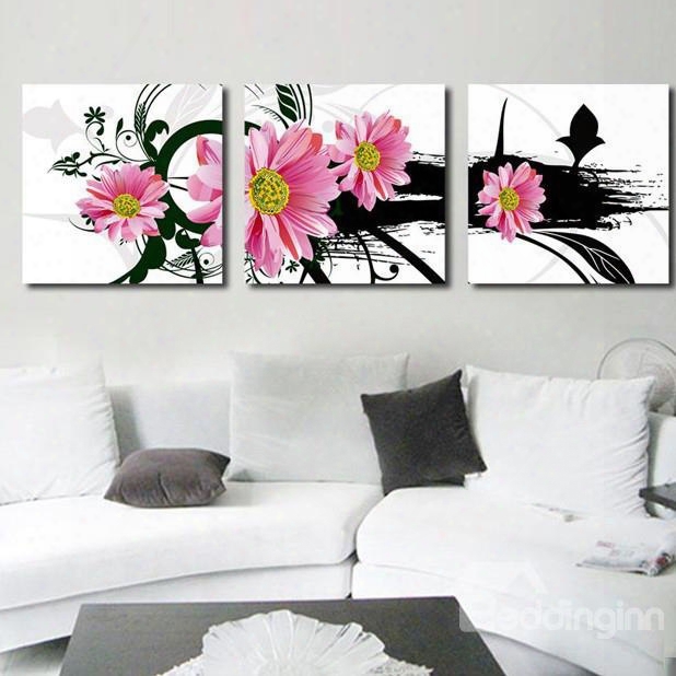 New Arrival Fancy Pink Flowers Canvas Wall Prints