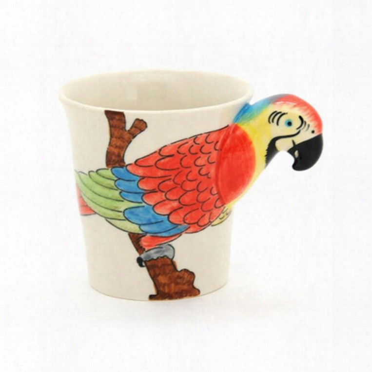 New Arrival Hand-painted 3d Ceramic Parrot Creative Mug