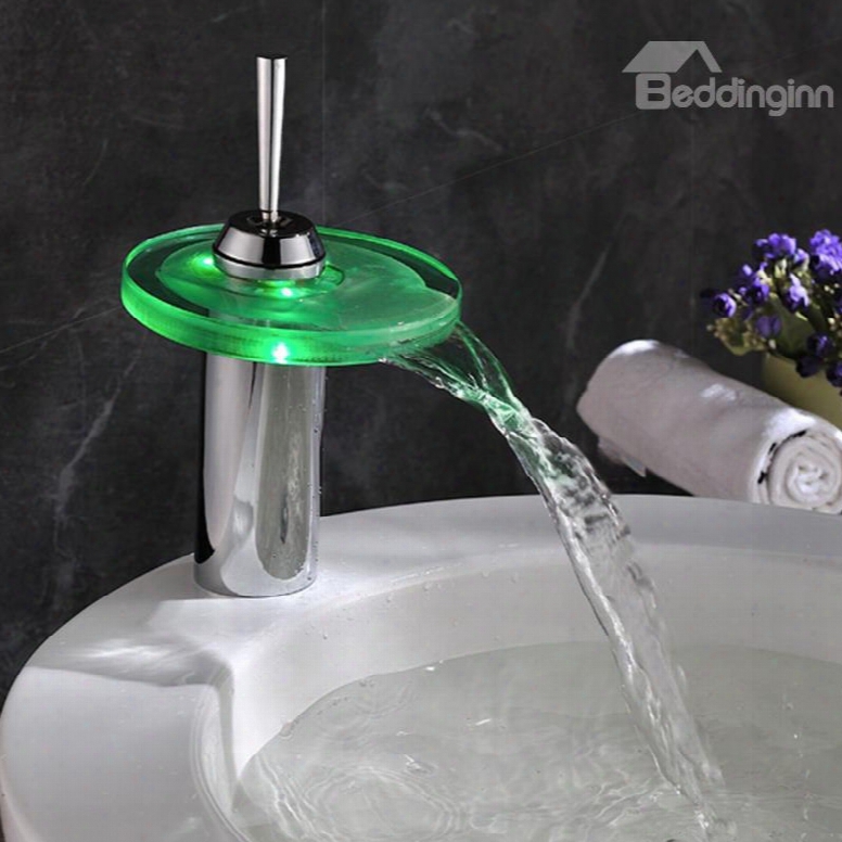 New Arrival High Quality Led Color Changing Round Bathroom Sink Faucet