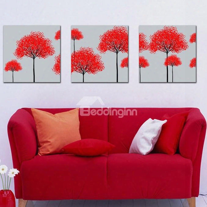 New Arrival Lovely Trees With Red Leaves Canvas Wall Prints
