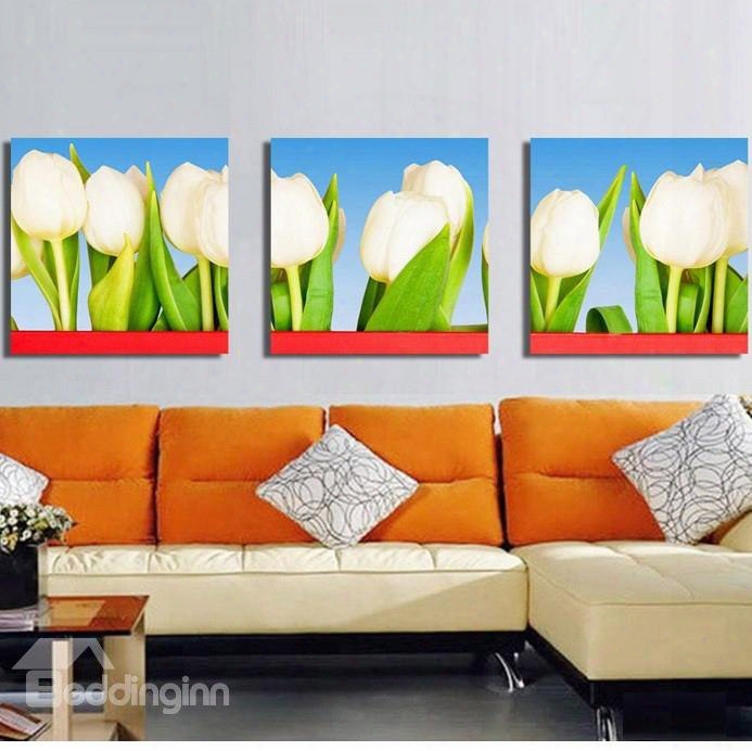 New Arrival Lovely White Tulips Canvas Wall Prints