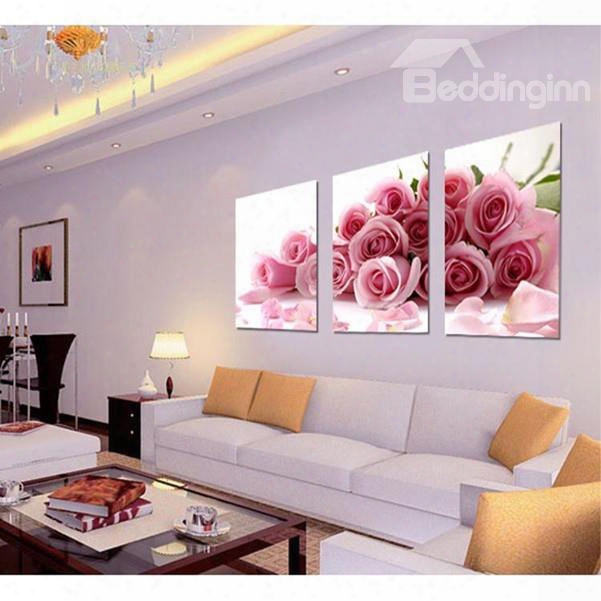 New Arrival Piled Pink Roses Film Wall Art Prints