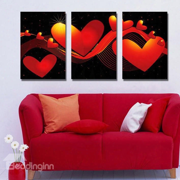 New Arrival Red Heart Canvas Wall Prints